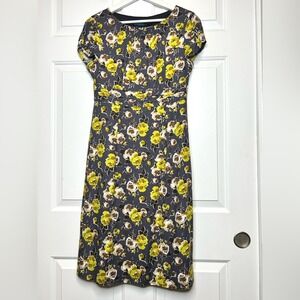 Boden Floral Print Dress Career Work Party Guest Cocktail Midi 8 L